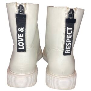 ALDO Women's White Love And Respect Lace Up Combat Boots Size 7